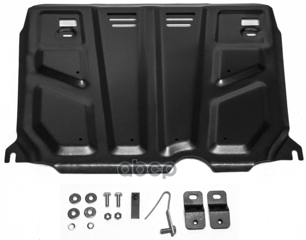 Защита картера двигателя и КПП Toyota Auris, Corolla крепеж в комплекте сталь 1.8 мм черный АвтоБроня АВТОБРОНЯ 111.05799.1 А...