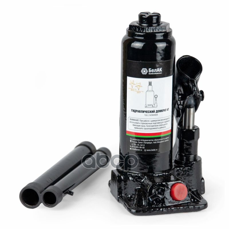 Домкрат бутылочный 4 тонны (TUV, 2 клапана) БелАК БелАК арт. БАК00028