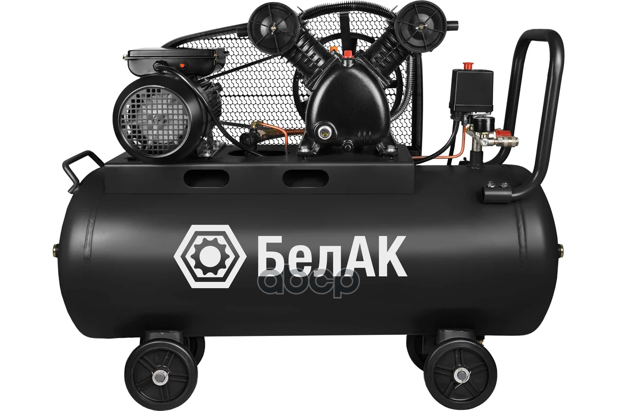 Компрессор воздушный поршневой масляный для гаража 100л 490 л/мин 2200Вт, 10 бар БелАК арт. БАК99200