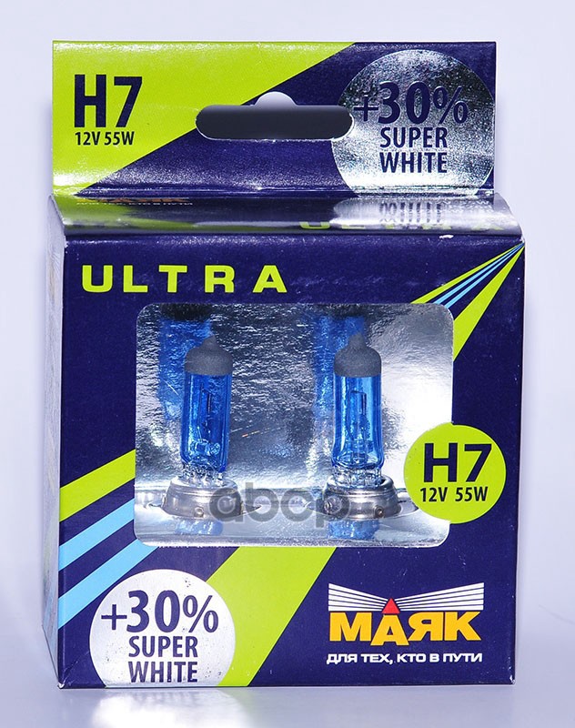 Лампа галогеновая головного света H7 PX26d Ultra Super White + 30% 12V цена за комплект Маяк арт. 82720SW30