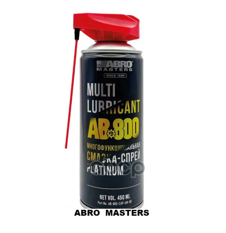 Смазка-спрей многоцелевая проникающая Платинум с насадкой 450мл ABRO арт. AB800CAPAMRE