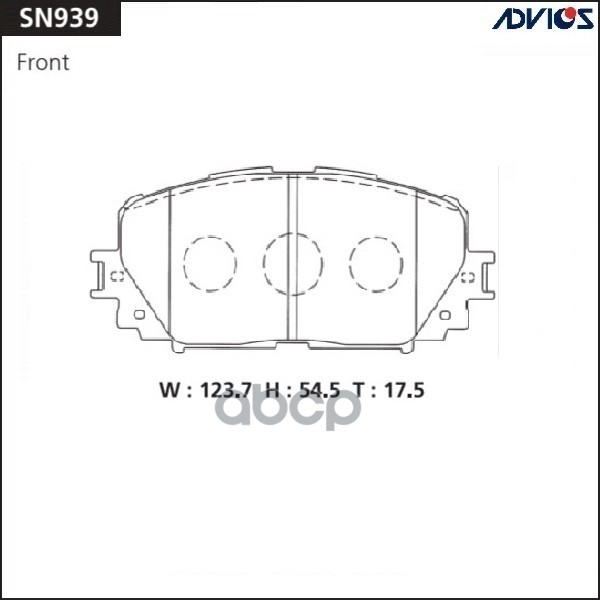 Дисковые Тормозные Колодки Advics ADVICS арт. SN939