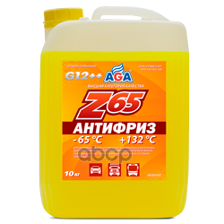 Антифриз AGA Z-65 G12++ готовый -65C желтый 10 кг AGA044Z AGA арт. AGA044Z