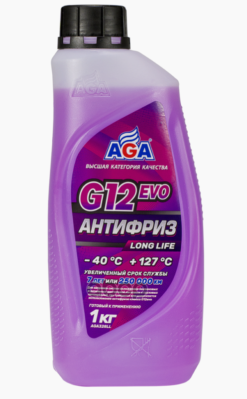 Антифриз AGA G12evo LONG LIFE  фиолетовый  –40 °С (1 кг) (соответствие VAG VWTL774L) AGA арт. aga328ll