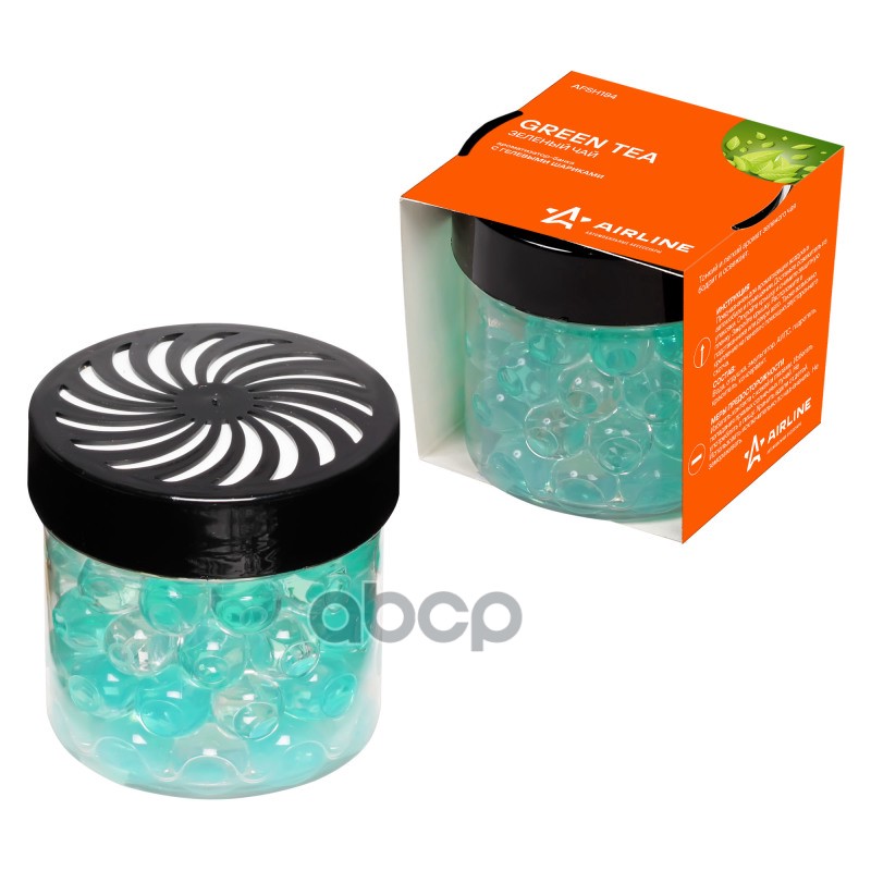 Ароматизатор-банка с гелевыми шариками зеленый чай (AFSH184) AIRLINE арт. AFSH184