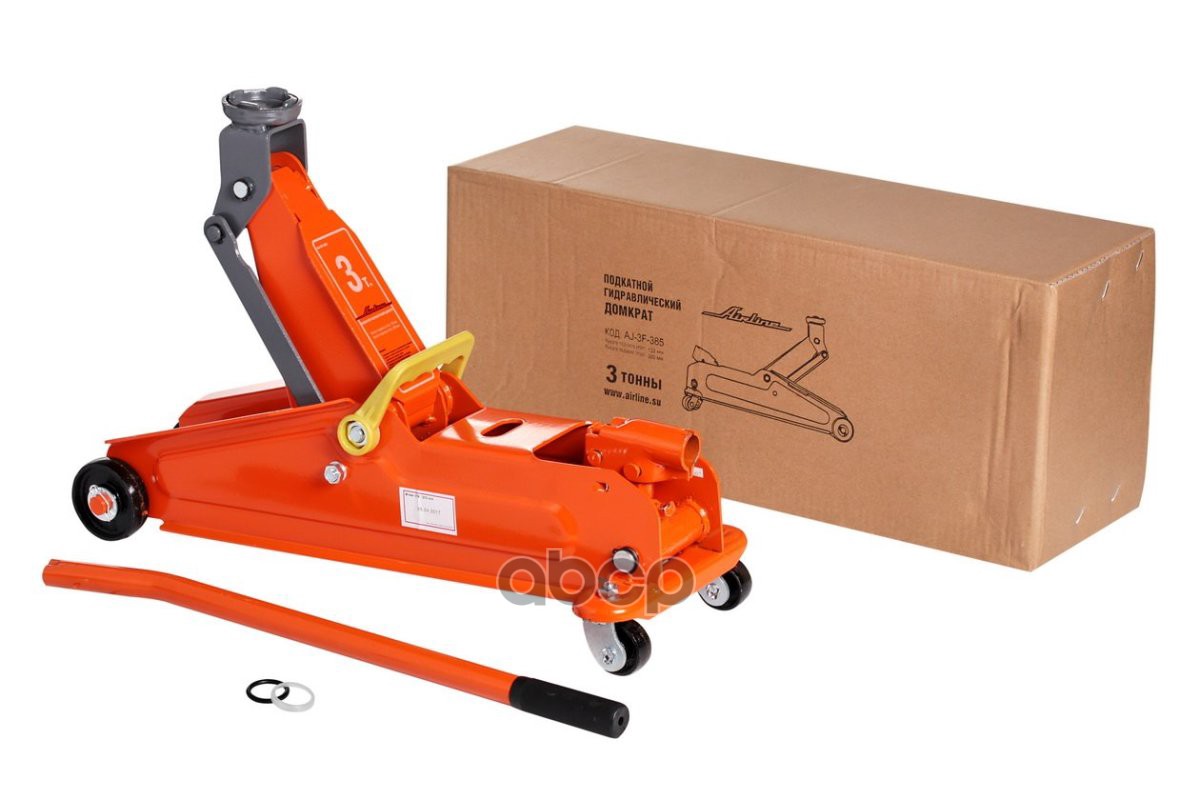 Домкрат подкатной 3т (MIN - 133 мм, MAX - 385 мм)  AJ-3F-385 AIRLINE арт. AJ-3F-385