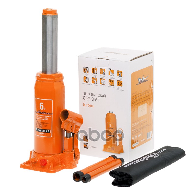 Домкрат бутылочный 6т PRO (MIN - 195мм, MAX - 380мм) AIRLINE арт. AJB06