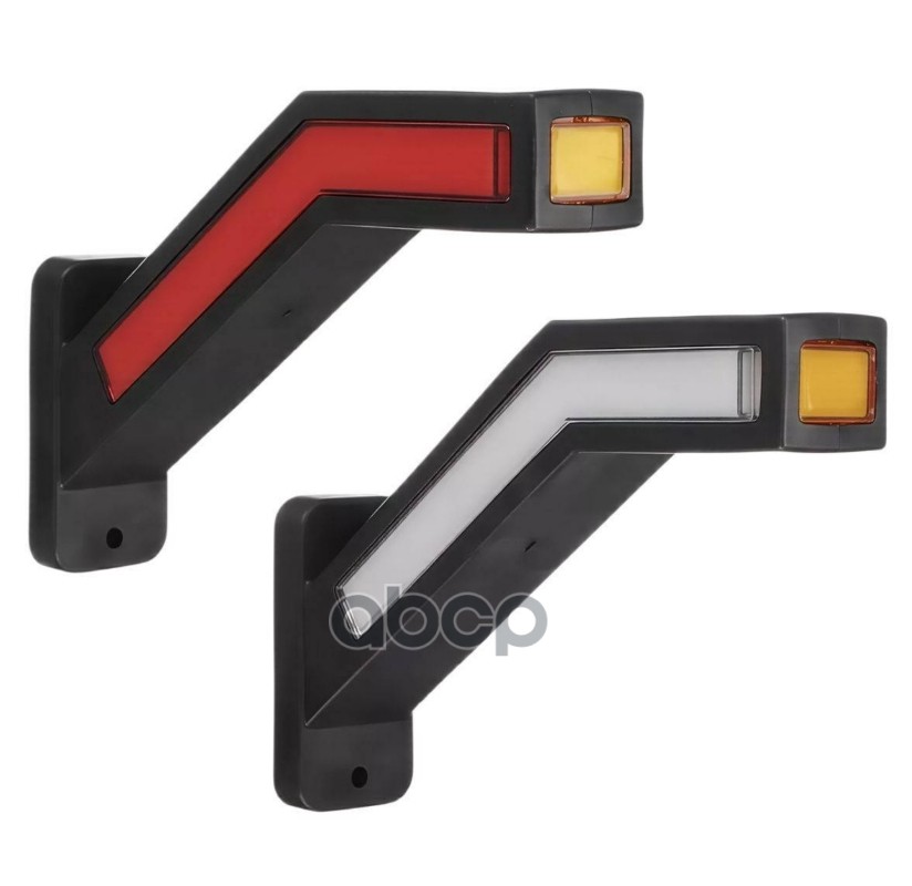 Фонарь (рог) габарит. светодиод. PLUS, 12/24В, прямоуг., кр.+бел.+оранж., повт.поворота, кмп 2шт (AS AIRLINE арт. ASML011