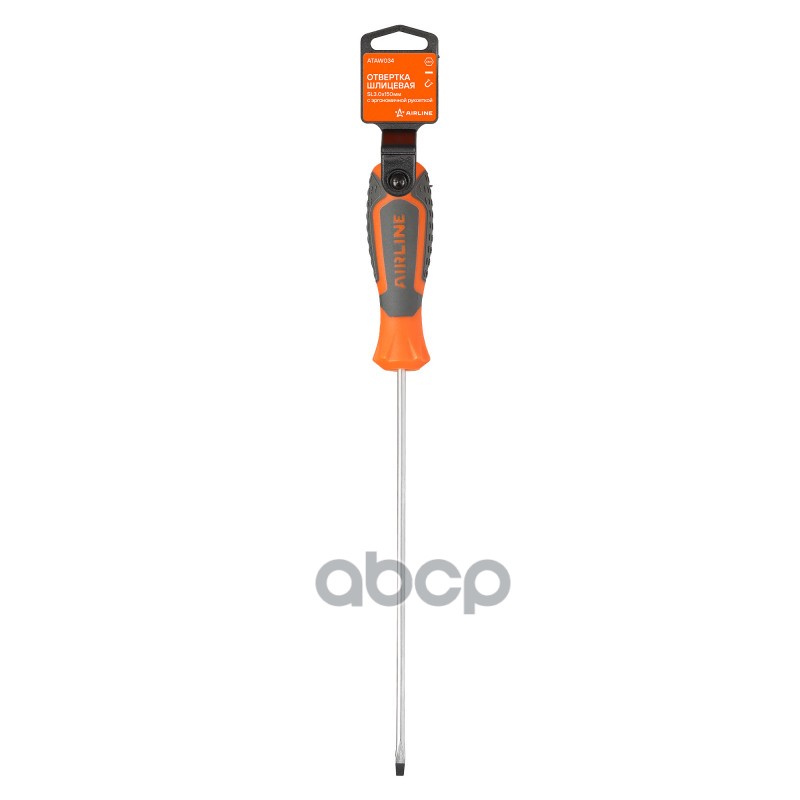 Отвертка шлицевая SL3.0x150мм с эргономичной рукояткой магнитная, пласт.подвес (ATAW034) AIRLINE арт. ATAW034