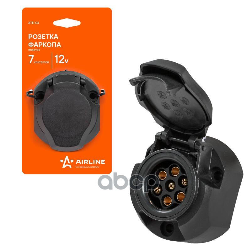 Розетка фаркопа 7 контактов пластик  ATE-04 AIRLINE арт. ATE-04