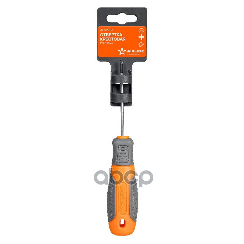 Отвертка крестовая PH0х75мм  магнитный наконечник (AT-SP0-01) AIRLINE арт. at-sp0-01