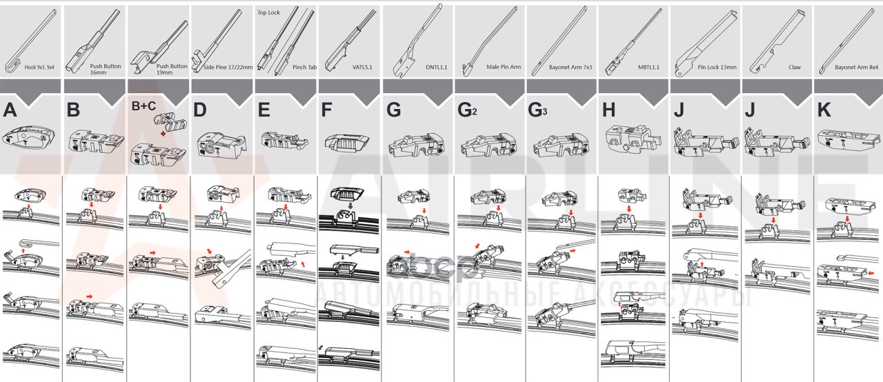 Щетка стеклоочистителя бескаркасная 360 мм (14) AIRLINE арт. AWB-BK-360