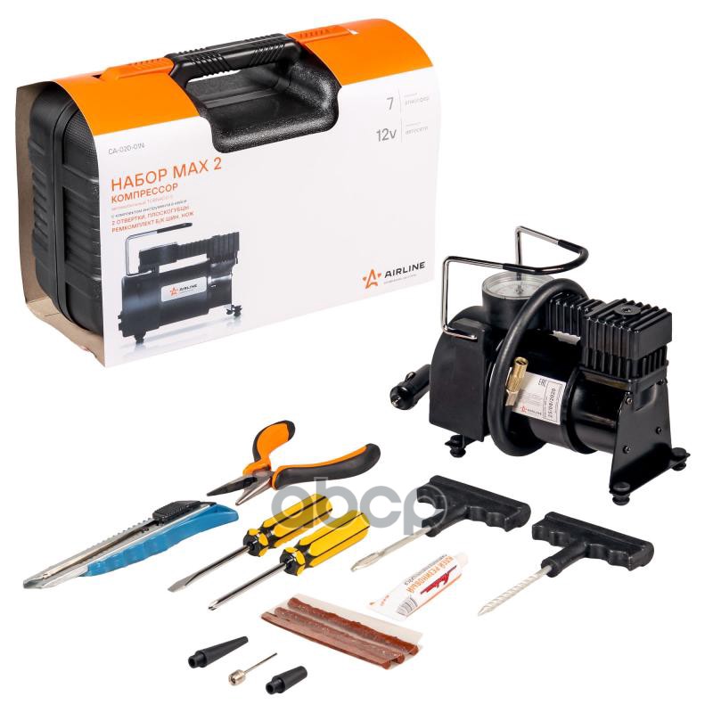 Компрессор TORNADO S с кмпл инстр. в кейсе (2отверт., ремкомп.б/к шин, нож, плоcкогуб.) (CA-0 AIRLINE арт. CA02001N