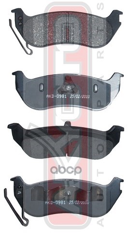 Колодки тормозные дисковые задние CHRYSLER JEEP Cherokee (KJ) 2001-> Wrangler II (TJ) 96-> AKYOTO арт. akd-0981