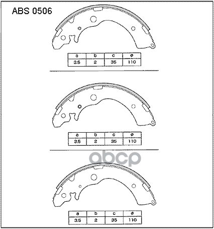 Колодки  торм. барабан. задние Honda Accord IV 90-93 / Honda Civic VII / Honda CR-V I 95-02 / Suzuki ALLIED NIPPON арт. abs0506