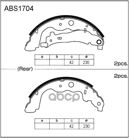 Колодки тормозные задние LADA Largus , 1704 4шт. ALLIED NIPPON ABS 1704 ALLIED NIPPON арт. ABS 1704