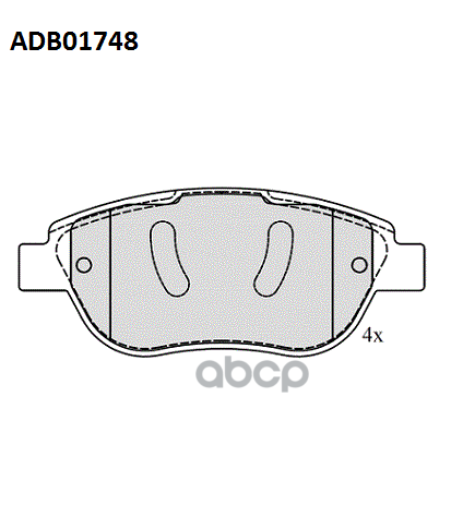 Колодки тормозные передние Peugeot 206  207  307  4008 12->  Partner / Fiat Doblo 01-> / Citroen Ber ALLIED NIPPON арт. adb01748