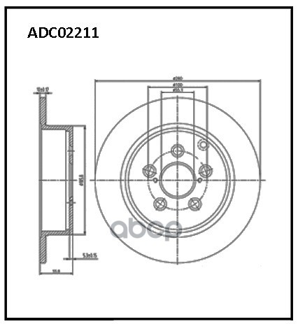 Диск тормозной задний Toyota Avensis 03-08 ALLIED NIPPON арт. adc02211
