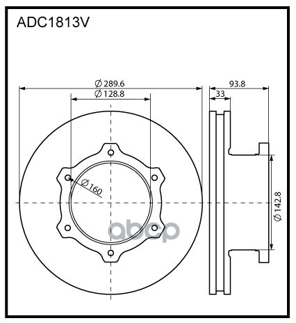 Диск тормозной передний вентилируемый GAZ Gazelle NEXT ALLIED NIPPON арт. adc1813v