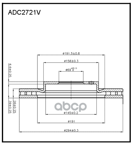 Диск тормозной передний вентилируемый MITSUBISHI ASX Outlander (12-) ALLIED NIPPON арт. adc2721v