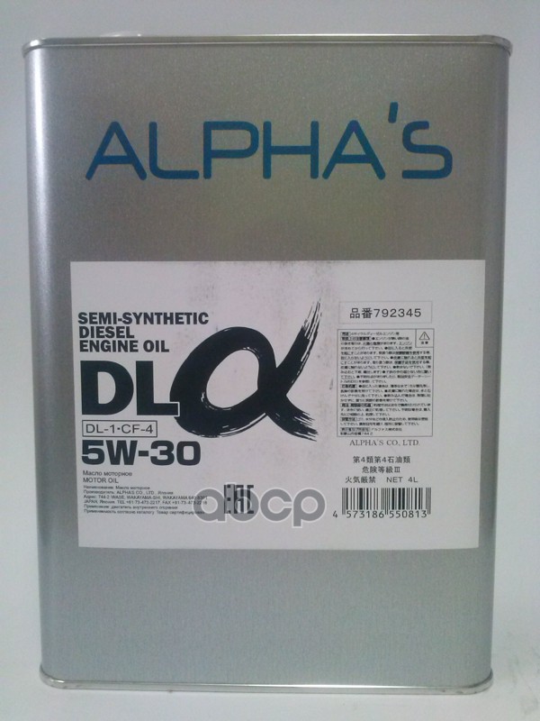 ALPHA'S Масло моторное DL-ALPHA 5W30 DL1/CF4 4L