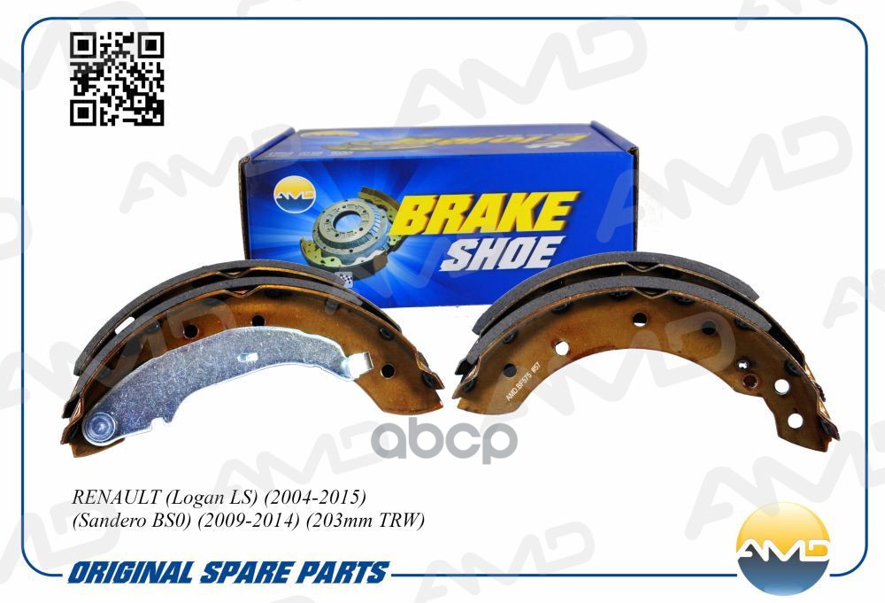 Колодка Барабанного Тормоза (203Мм Trw) Renault (Logan Ls) (2004-2015) (Sandero Bs0) (2009 Amd Amd.bf575 AMD арт. AMD.BF575