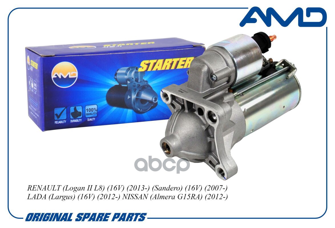 Стартер 233004924R (1,2KW 9T) AMD арт. AMDEL1756