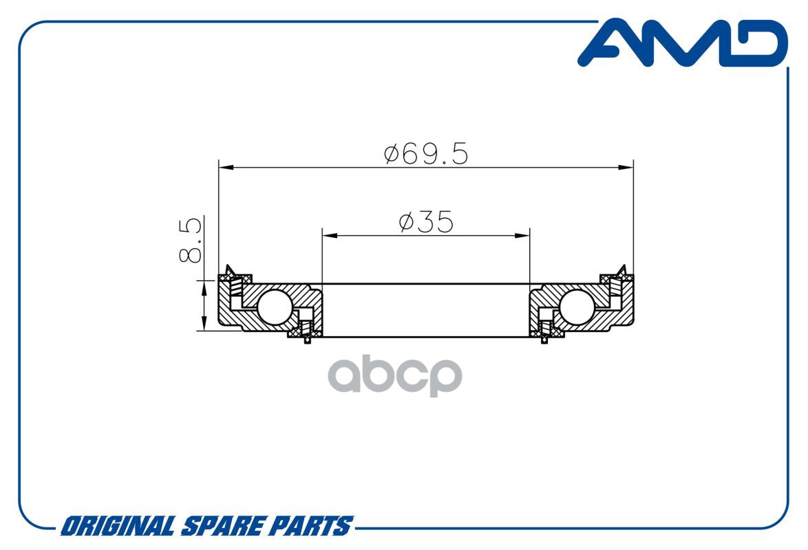 Обойма опоры амортизатора переднего 90903-63014/AMD.SB1755 AMD AMD арт. AMDSB1755