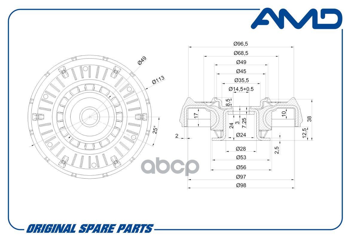 Опора амортизатора AMDSB555 AMD арт. AMDSB555