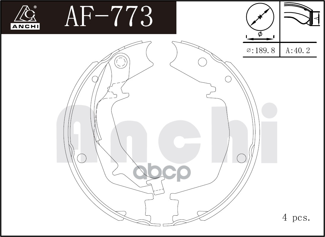 Тормозные Колодки Барабанные Hyundai, Kia 01- ANCHI арт. AF773