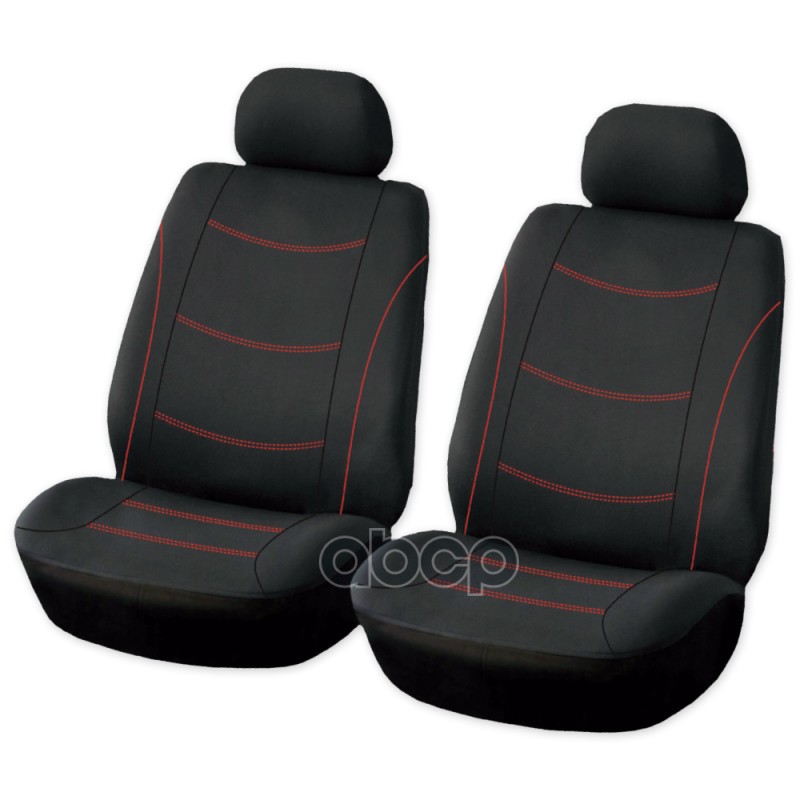Чехлы на передние сиденья (рубашка) с подголовником, черный с красной строчкой 4 пр. ARNEZI A0508005 ARNEZI арт. A0508005