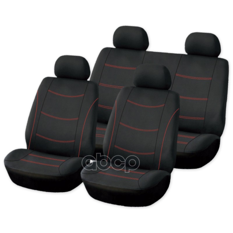 Чехлы на сиденья (рубашка) с подголовниками, черный с красной строчкой 8 пр. ARNEZI A0508006 ARNEZI арт. A0508006