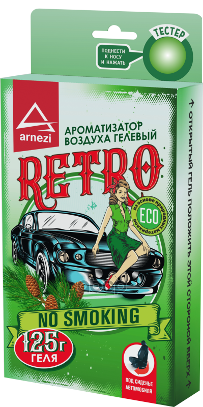 Ароматизатор под сиденье, гелевый Retro No Smoking 125г ARNEZI A1509173 ARNEZI арт. A1509173