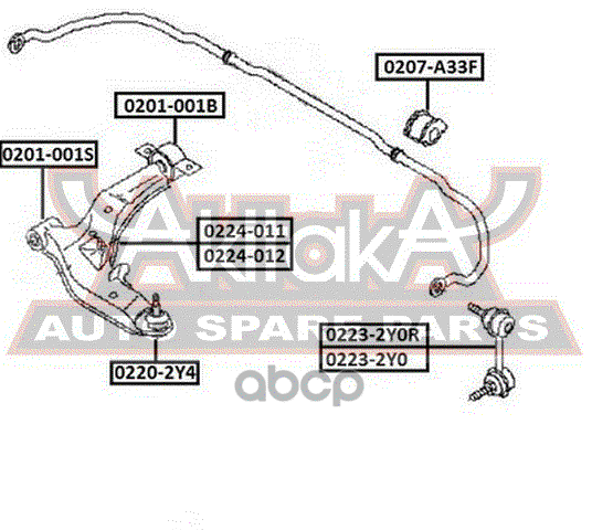 ВТУЛКА ПЕРЕДНЕГО СТАБИЛИЗАТОРА D23 ASVA арт. 0207A33F