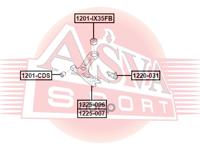 Рычаг передний нижний левый HYUNDAI Hyundai Santa Fe 13-14 ASVA арт. 1225-006