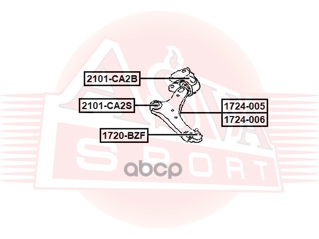 Рычаг передний нижний левый ASVA арт. 1724005