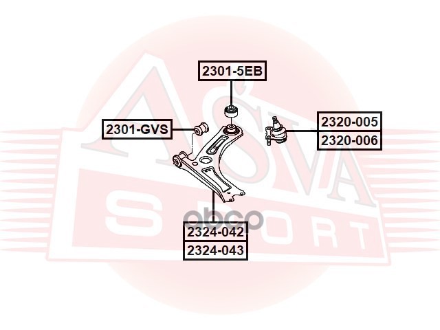 САЙЛЕНТБЛОК ЗАДНИЙ ПЕРЕДНЕГО РЫЧАГА AUDI A3/S3/SPORTB./LIM./QU 2013- [RDW] ASVA арт. 23015EB