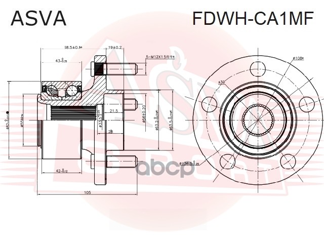 СТУПИЦА ПЕРЕДНЯЯ ASVA арт. FDWHCA1MF