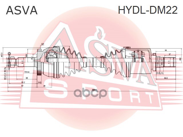 ПРИВОД ПЕРЕДНИЙ ЛЕВЫЙ 31X668X30 ASVA арт. HYDLDM22