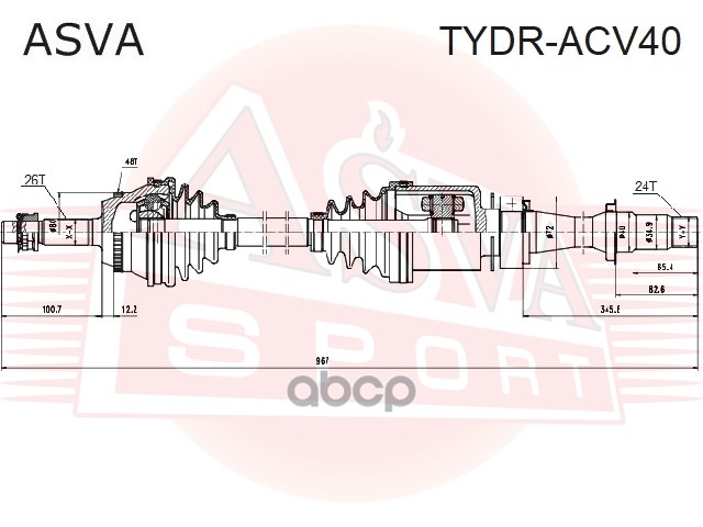 ПРИВОД ПРАВЫЙ 24X965X26 ASVA арт. TYDRACV40