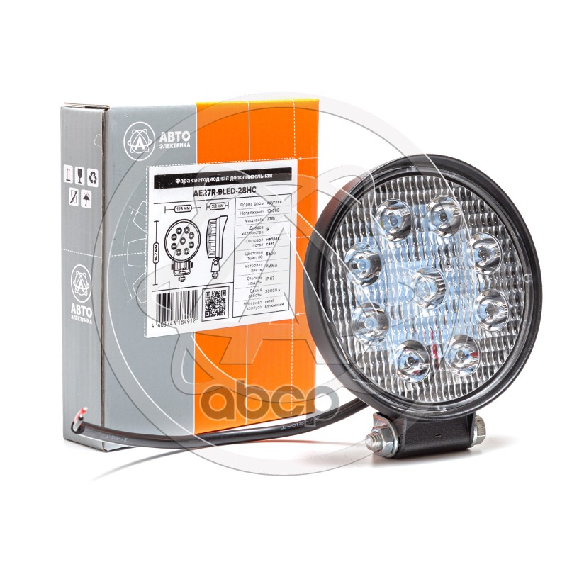 Фара Доп-Ая Lim Круглая, Направленный Свет, 9 Диодов,27W, (115Х28х142) 12/24V Avtoelectrica Ae27r-9Led-28Hc AVTOELECTRICA арт...