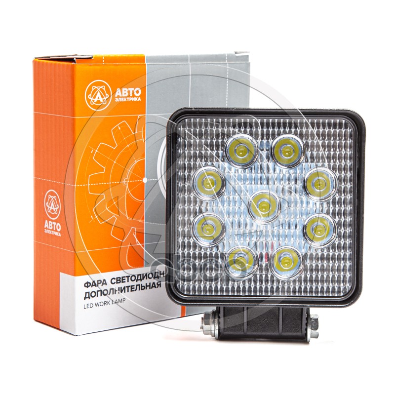 Фара Доп-Ая Квадратная, Рассеивмый Свет, 9 Диодов,27W, (110Х42х140) 12/24V Avtoelectrica Ae27s-9Led-42Pc AVTOELECTRICA арт. A...