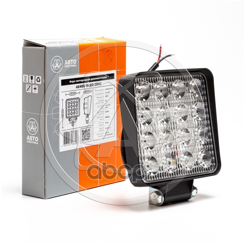 Фара Доп-Ая Slim Квадратная, Направленный Свет, 16 Диодов,48W, (110Х28х140) 12/24V Avtoelectrica Ae48s-16Led-28Hc AVTOELECTRI...