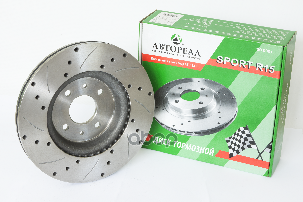 Диск тормозной ВАЗ 1118/2190 перфо Евро (d-15) AVTOREAL арт. ABPE9053501070