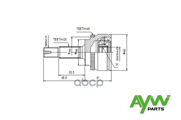 Шрус AYWIparts арт. AW1510070A