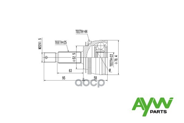 Шрус Наружный AYWIparts арт. AW1510085A