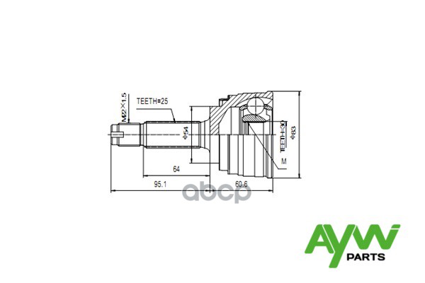 Шрус наружный AYWIparts арт. AW1510173