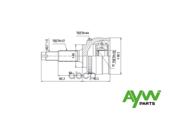 Шрус AYWIparts арт. AW1510197A
