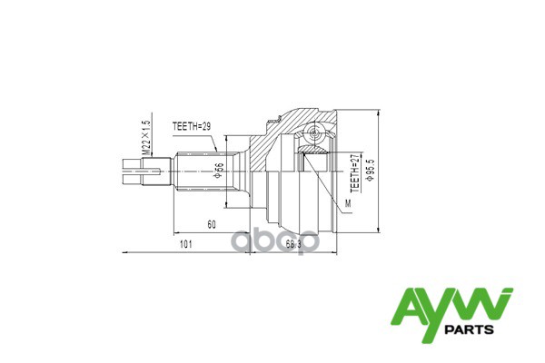 Шрус Наружный AYWIparts арт. AW1510210