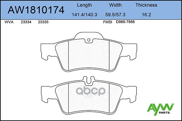 К-Т Дисков. Тормоз. Колодок AYWIparts арт. AW1810174